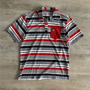 Tattoo Golf Men’s M Striped Polo Shirt in Red and Black